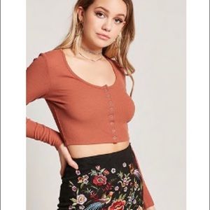 Crop top waffle knit
